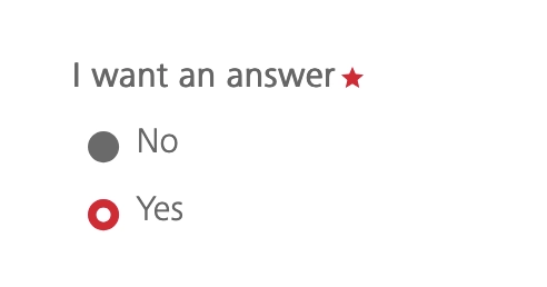 "I want an answer: Yes/No" selector