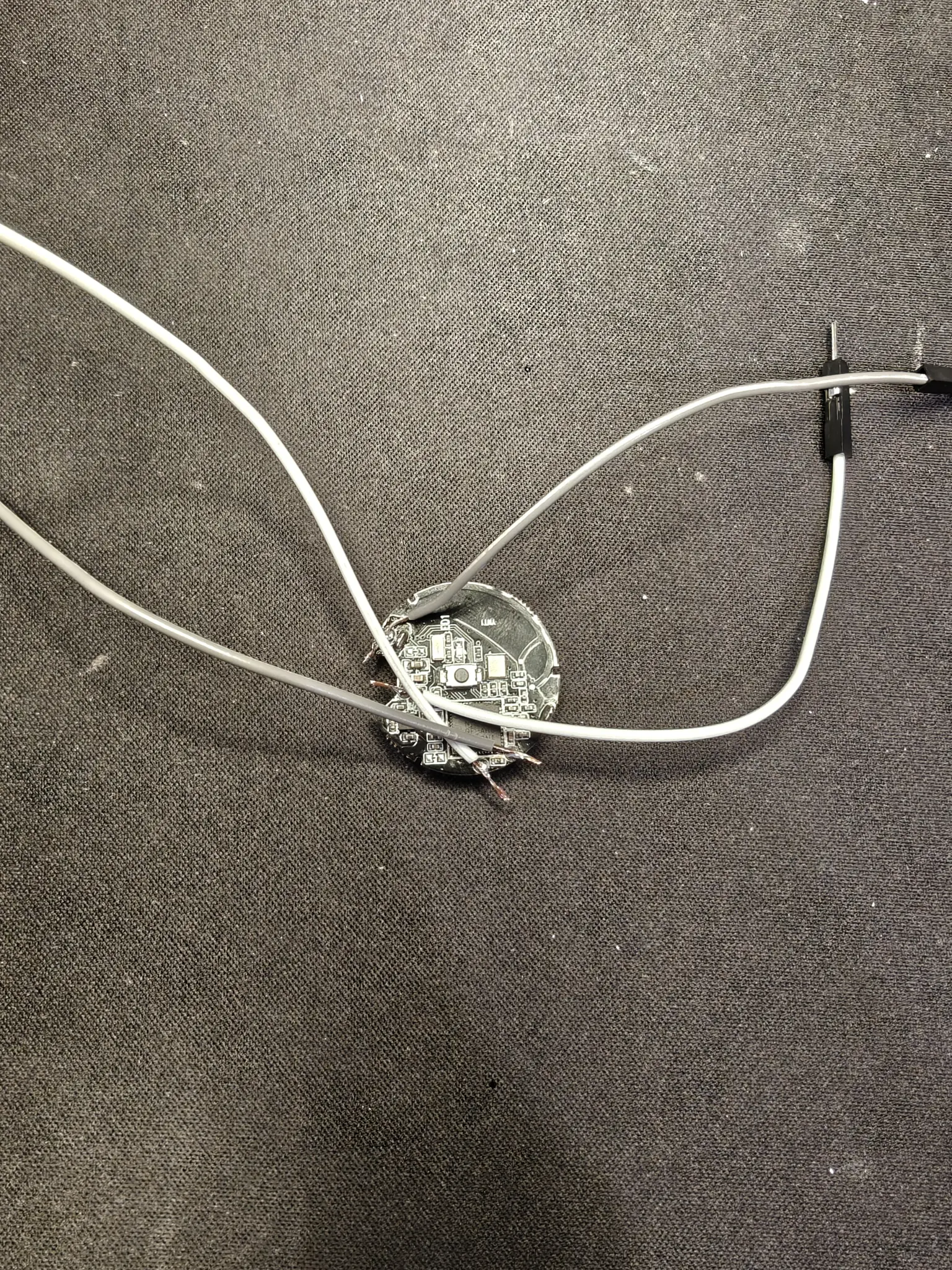 tag #1 with half jumper cables soldered to the 4 relevant pins