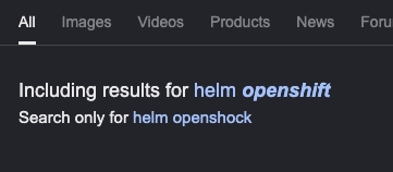 Including results for helm openshift
Search only for helm openshock