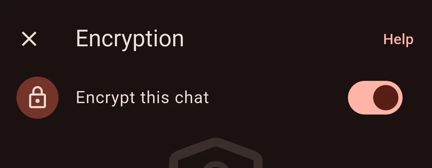 "Encrypt this chat" Matrix setting